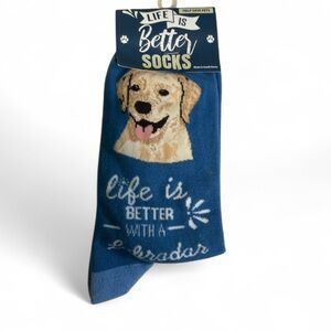 Life is Better with a Labrador Socks in Blue